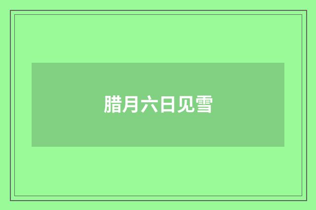 腊月六日见雪