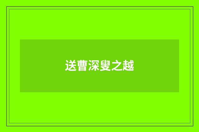 送曹深叟之越