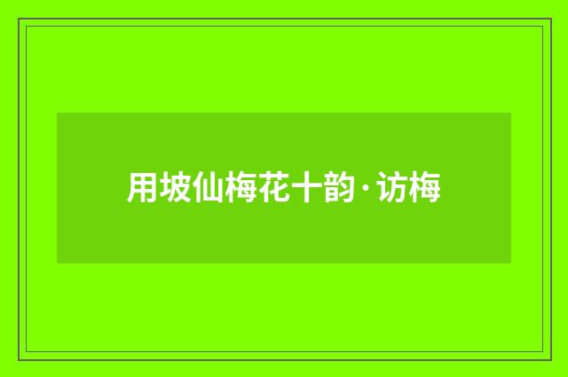 用坡仙梅花十韵·访梅