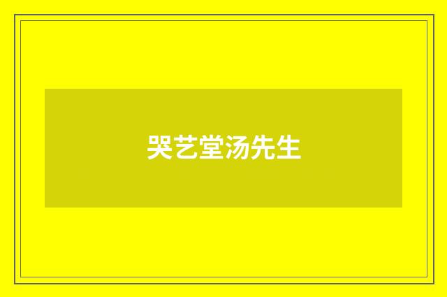 哭艺堂汤先生