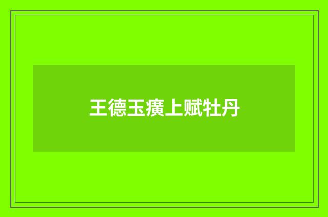 王德玉癀上赋牡丹