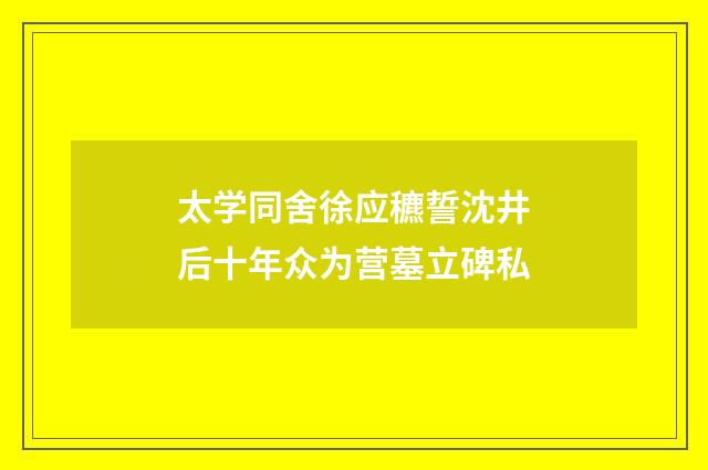 太学同舍徐应穮誓沈井后十年众为营墓立碑私