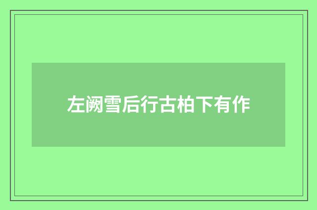 左阙雪后行古柏下有作