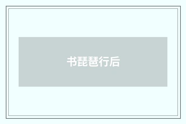 书琵琶行后