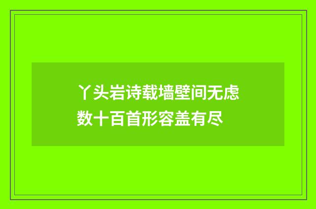 丫头岩诗载墙壁间无虑数十百首形容盖有尽