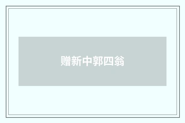 赠新中郭四翁
