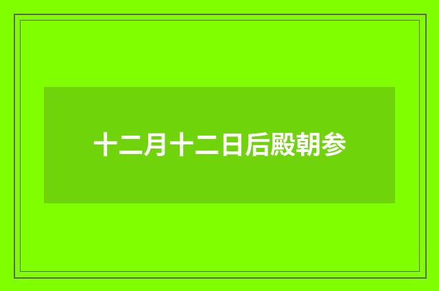 十二月十二日后殿朝参