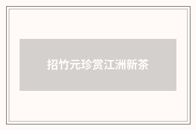 招竹元珍赏江洲新茶
