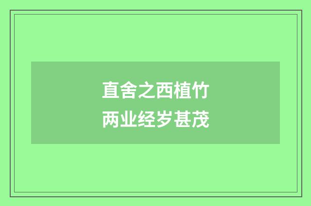 直舍之西植竹两业经岁甚茂