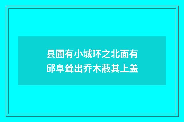县圃有小城环之北面有邱阜耸出乔木蔽其上盖