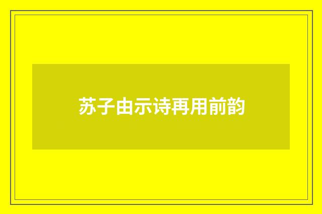 苏子由示诗再用前韵