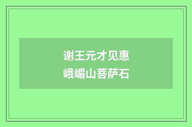谢王元才见惠峨嵋山菩萨石