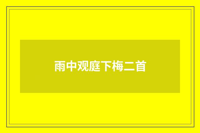 雨中观庭下梅二首