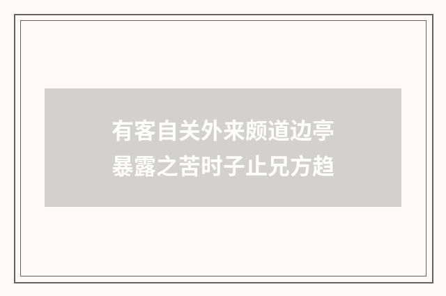 有客自关外来颇道边亭暴露之苦时子止兄方趋