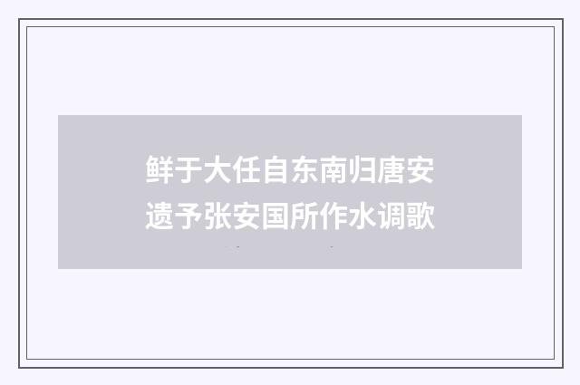 鲜于大任自东南归唐安遗予张安国所作水调歌