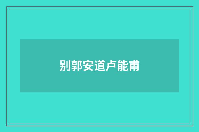 别郭安道卢能甫