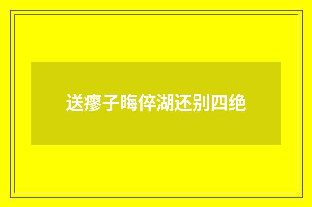 送瘳子晦倅湖还别四绝
