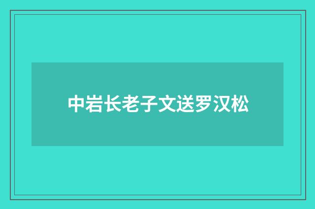 中岩长老子文送罗汉松