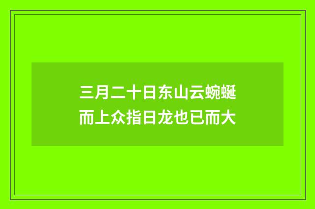 三月二十日东山云蜿蜒而上众指日龙也已而大