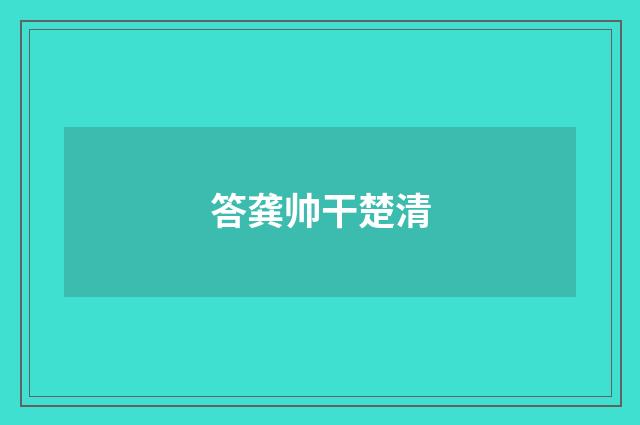 答龚帅干楚清
