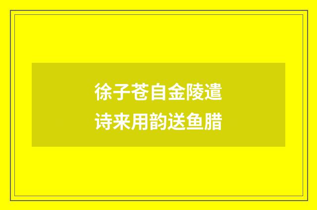 徐子苍自金陵遣诗来用韵送鱼腊