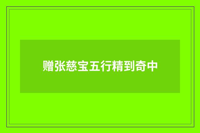 赠张慈宝五行精到奇中