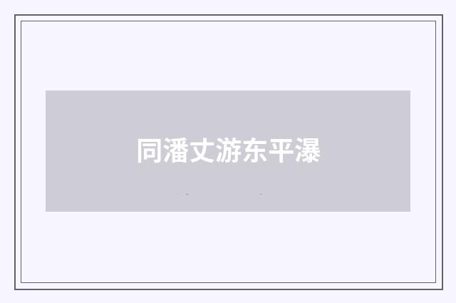 同潘丈游东平瀑