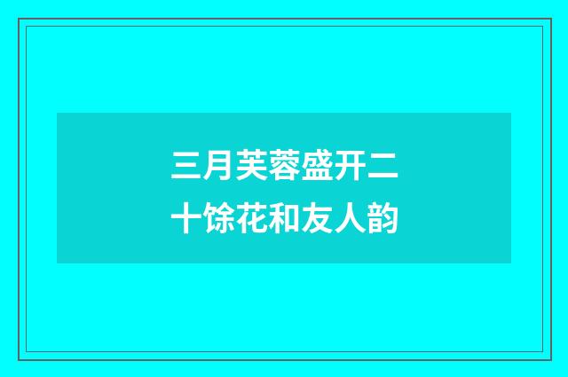 三月芙蓉盛开二十馀花和友人韵