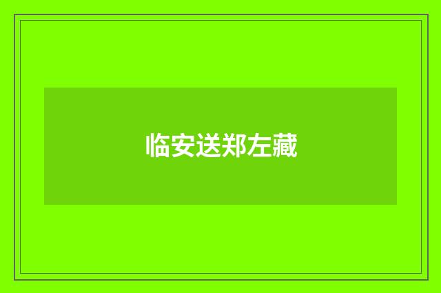 临安送郑左藏