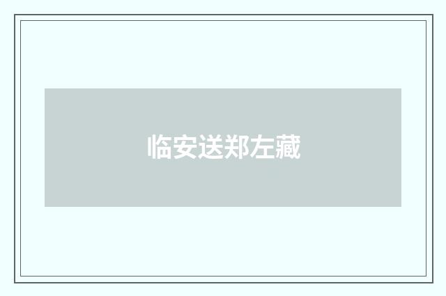 临安送郑左藏
