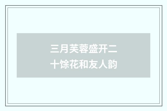 三月芙蓉盛开二十馀花和友人韵
