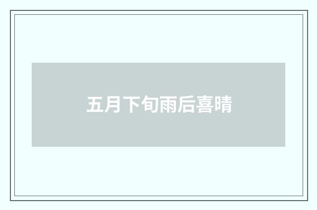 五月下旬雨后喜晴