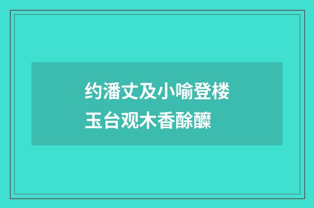 约潘丈及小喻登楼玉台观木香酴醾