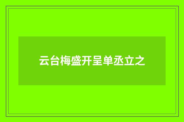 云台梅盛开呈单丞立之