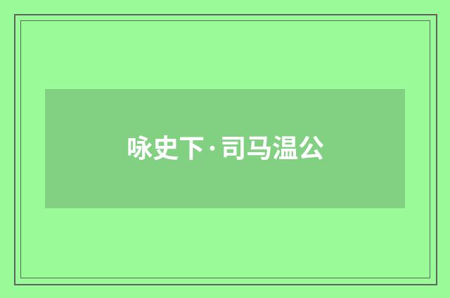 咏史下·司马温公