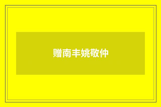 赠南丰姚敬仲