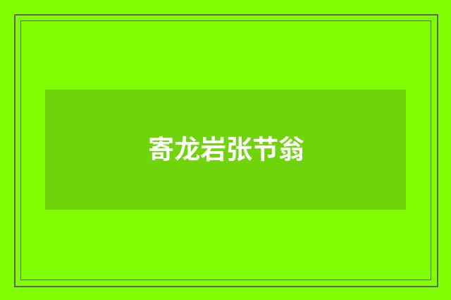 寄龙岩张节翁