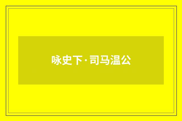 咏史下·司马温公