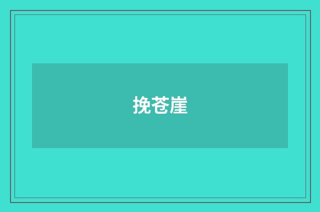 挽苍崖
