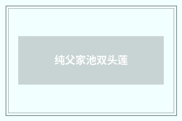 纯父家池双头莲