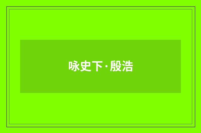 咏史下·殷浩