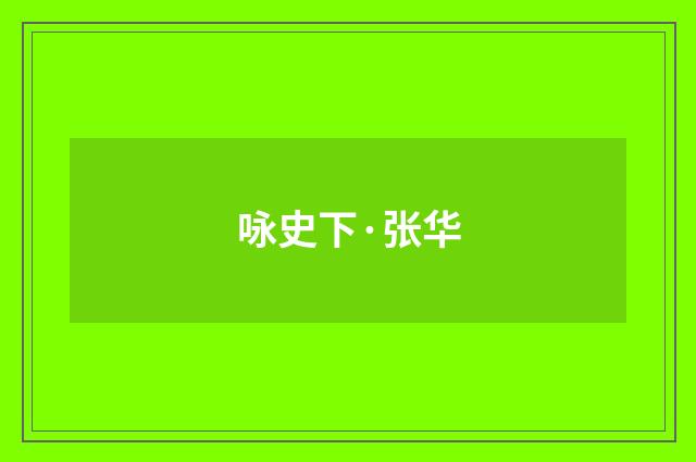 咏史下·张华