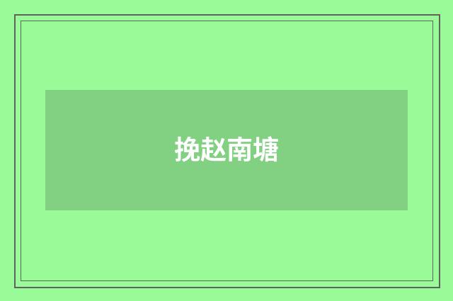 挽赵南塘
