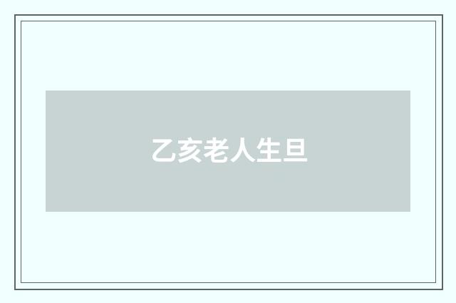 乙亥老人生旦