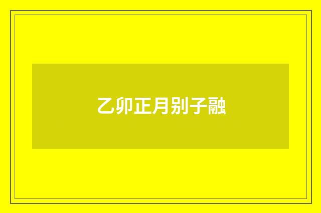 乙卯正月别子融