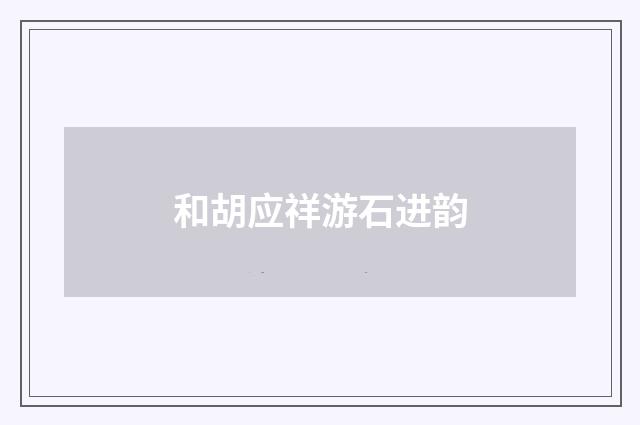 和胡应祥游石进韵