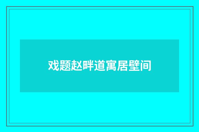 戏题赵畔道寓居壁间