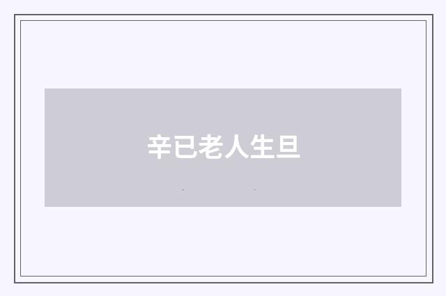 辛已老人生旦