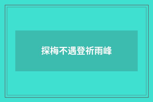 探梅不遇登祈雨峰