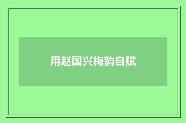 用赵国兴梅韵自赋